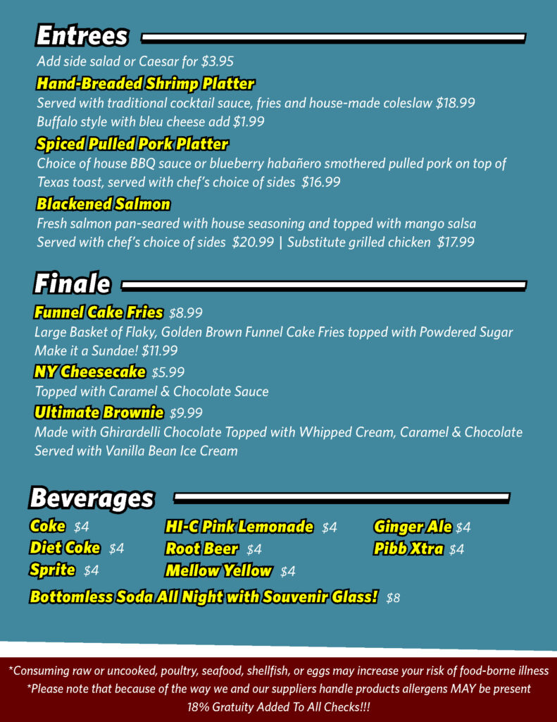 Food Drink Menu Cincinnati Funny Bone Comedy Club Restaurant Food Drink Menu Cincinnati Funny Bone Comedy Club Restaurant